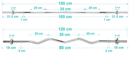 Zestaw do ćwiczeń siłowych 118kg. Siłownia domowa z ławką treningową TB015, stojakami wolnostojącymi, sztangą / gryfem prostym 150 cm, gryfem lekko łamanym 120cm, gryfami do hantli oraz obciążeniem 78 kg