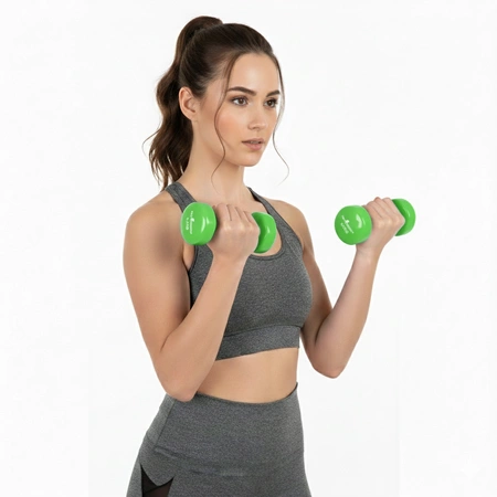 Hantle żeliwne 2 × 1 kg – zestaw hantli do ćwiczeń w domu