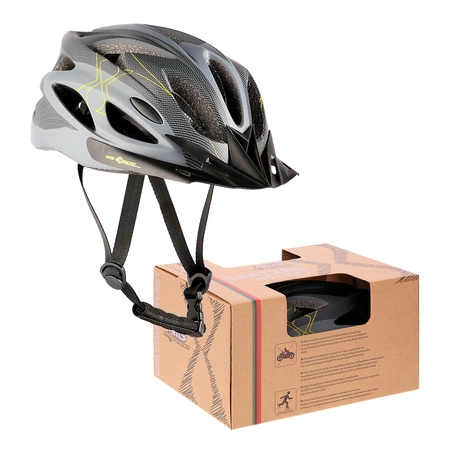 Kask ochronny do jazdy na rowerze rolkach szaro-czarny rozmiar L Nils Extreme MTW291