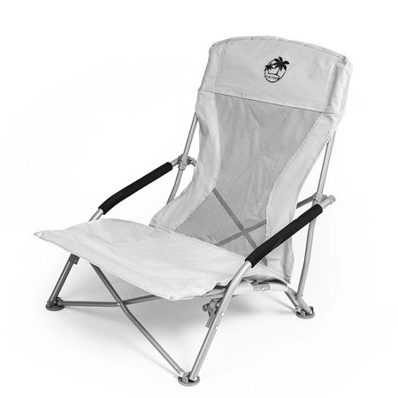 Krzesło turystyczne plażowe wędkarskie na kemping ryby rozkładane białe