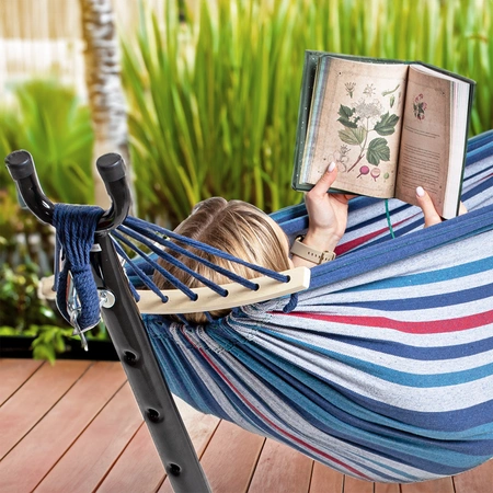 Hamak ze stelażem ogrodowy dwuosobowy - idealny na taras