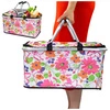 Kosz termiczny na zakupy piknikowy duży 30 litrów różowe kwiaty