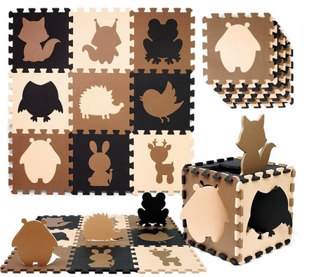 ML mata puzzle czarno - beżowo - brązowa