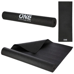 Mata fitness czarna PVC YM01 One Fitness