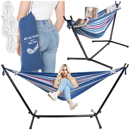 Hamak ze stelażem ogrodowy dwuosobowy - idealny na taras