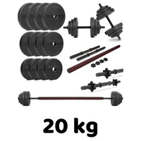 Sztanga 2w1 hantle - zestaw 20 kg 