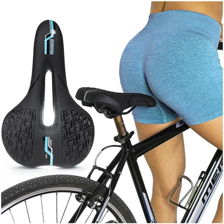 Siodełko rowerowe wąskie amortyzujące RS10 niebieskie