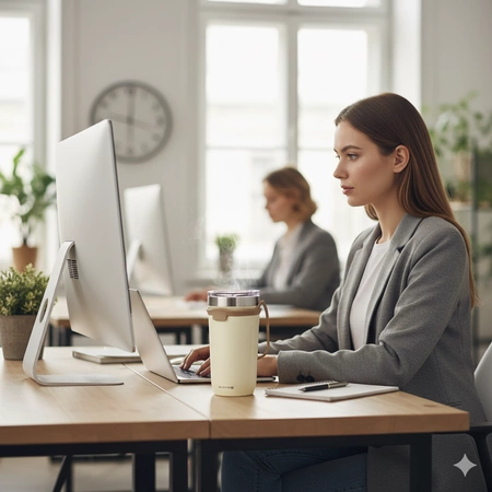 Kubek termiczny termos duży 550ml na herbatę kawę napój podróżny biały