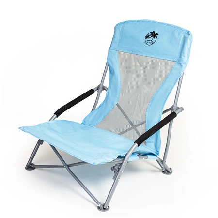 Krzesło turystyczne plażowe wędkarskie na kemping ryby rozkładane błękitne