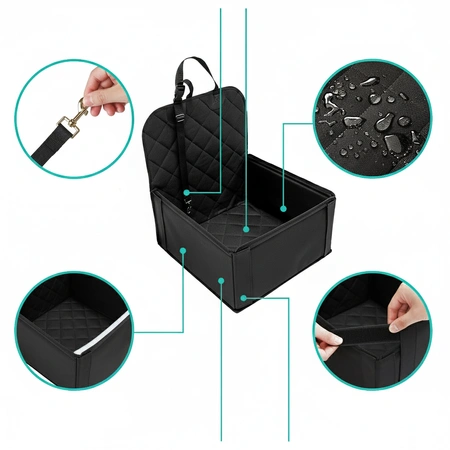 Fotelik samochodowy dla psa - transporter na siedzenie do auta