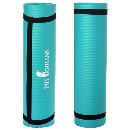 Mata gruba do ćwiczeń (1,5 cm) NBR Pretorians turkusowa