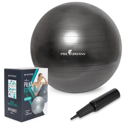 Piłka gimnastyczna anti burst 65 cm czarna Pretorians z pompką