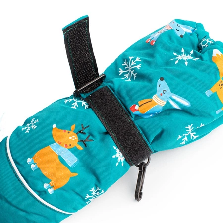 Rękawiczki zimowe jednopalczaste niebieskie narciarskie wodoodporne rękawice dla dzieci