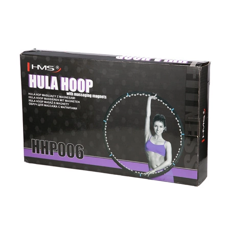 Hula hop masujący z magnesami 98cm czarno-niebieski HHP006 HMS