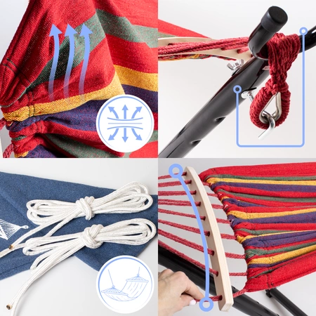 Stelaż hamak zestaw ogrodowy stalowy stojak z hamakiem