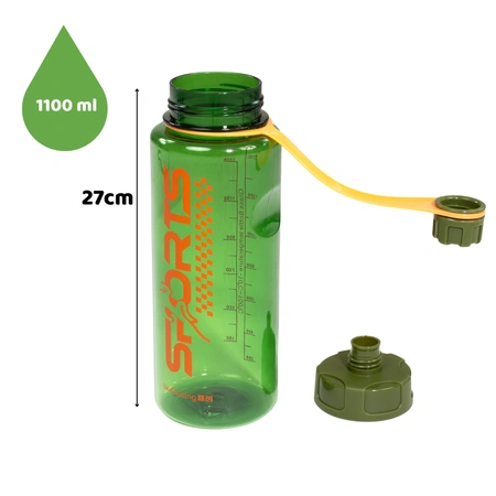 Butelka na wodę bidon sportowy na siłownię trening 1,1l zielona