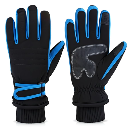 Rękawiczki do ekranów dotykowych narciarskie na zimę M niebieskie