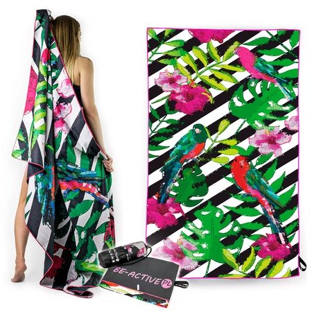 Ręcznik szybkoschnący z mikrofibry 180x100cm Papugi