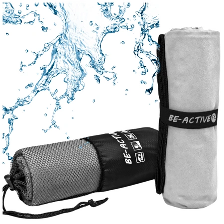 Ręcznik szybkoschnący z mikrofibry 180x100 szaro-czarny