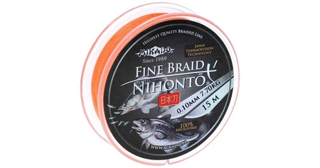 PLECIONKA - NIHONTO FINE BRAID - 0.06mm/3.25kg/15m - FLUO POMARAŃCZOWA - op.1szp.