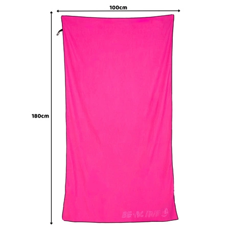 Ręcznik szybkoschnący z mikrofibry 130x80 różowo-czarny