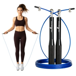 Skakanka regulowana z łożyskami czarno-niebieska Pretorians