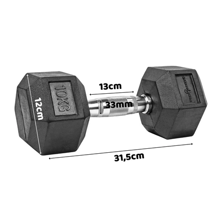 Hantla Hex 10kg ciężarek ogumowany
