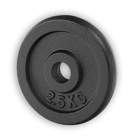 Obciążenie żeliwne 2x2.5kg krążek talerz otwór 26mm - zestaw 2 x 2.5kg