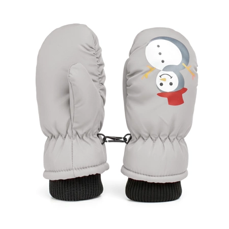 Rękawiczki dziecięce narciarskie zimowe jednopalczaste 12 cm szare