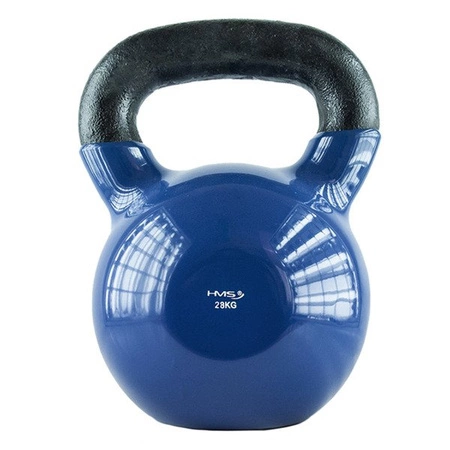 Kettlebell 28kg żeliwny pokryty winylem KNV28 blue hms