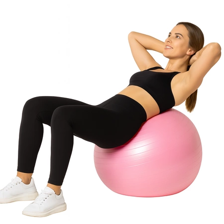 Piłka gimnastyczna anti burst 65 cm różowa Pretorians z pompką