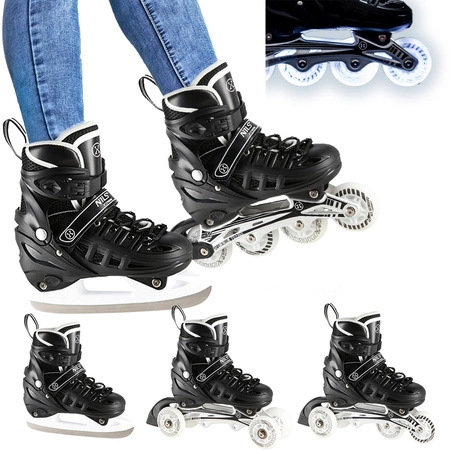 Łyżworolki NH10905 LED 4w1 czarne rozmiar S Nils Extreme