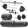 Zestaw do ćwiczeń 55kg - z gryfem łamanym 120 cm, nakładem obciążeń i hantlami