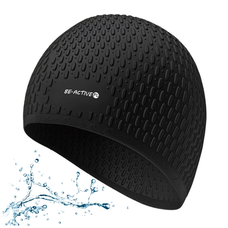 Czepek silikonowy na basen pływacki kąpielowy CPK01 kropla czarny