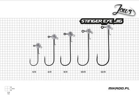 GŁÓWKA JIGOWA - JAWS STINGER EYE 10g-12/0 BN - op.2szt.