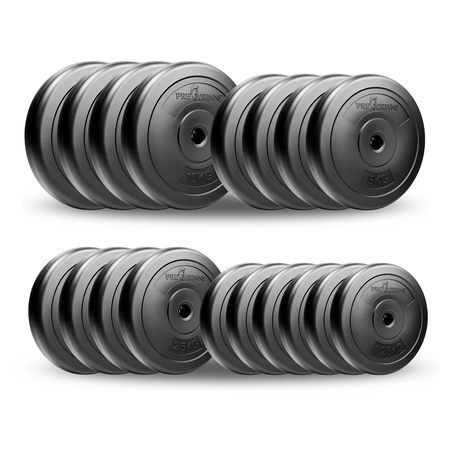 Zestaw do ćwiczeń 90kg - ze sztangą 180 cm, gryfem łamanym 120 cm i nakładem obciążeń bitumicznych