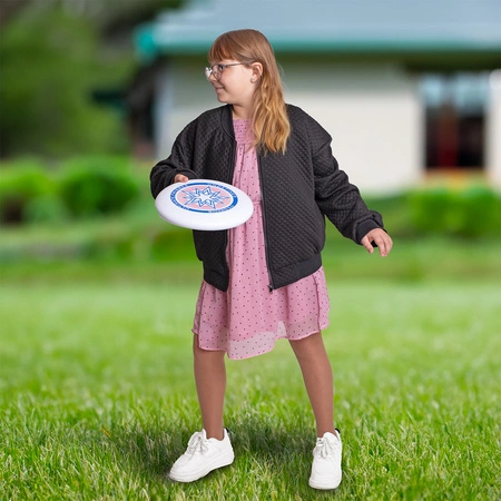 Dysk do frisbee Ultimate latający do rzucania DF-01 biały gwiazda