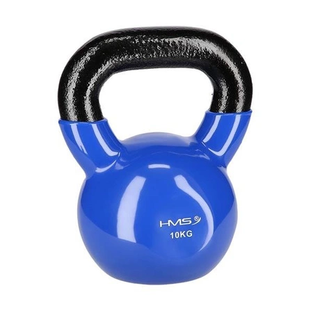 Kettlebell 10kg żeliwny pokryty winylem KNV10 blue hms