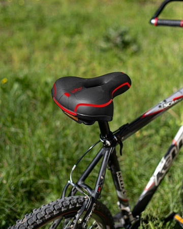 Siodełko rowerowe piankowe wodoodporne szerokie RS2 czerwone