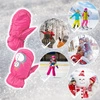 Rękawiczki dziecięce narciarskie zimowe jednopalczaste 12 cm różowe