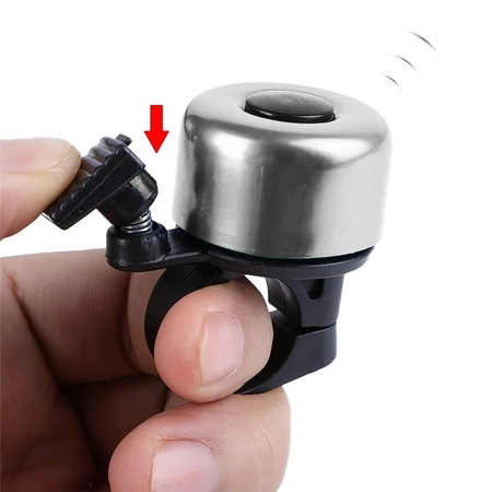 Dzwonek rowerowy dla dzieci dorosłych aluminiowy głośny DR6 srebrny