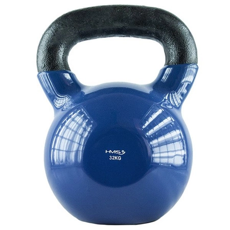 Kettlebell 32kg żeliwny pokryty winylem KNV32 blue hms