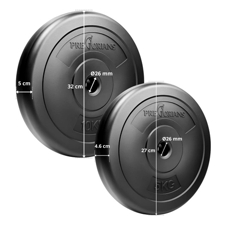 Zestaw obciążeń 30kg Pretorians - obciążenia 2 x 10kg, 2x5kg