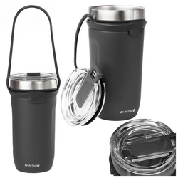 Kubek termiczny termos duży 550ml na herbatę kawę napój podróżny szary