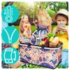 Kosz termiczny na zakupy piknikowy duży 30 litrów fioletowe kwiaty