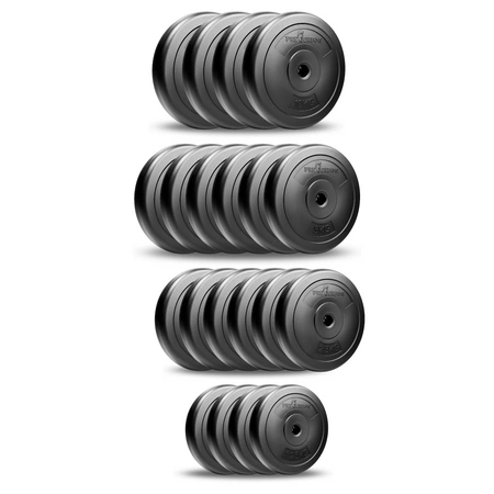 Zestaw do ćwiczeń 126kg z ławką treningową PH 2132 sztangą prostą 180 cm, gryfem 120 cm łamanym, nakładem obciążeń 90 kg i hantlami