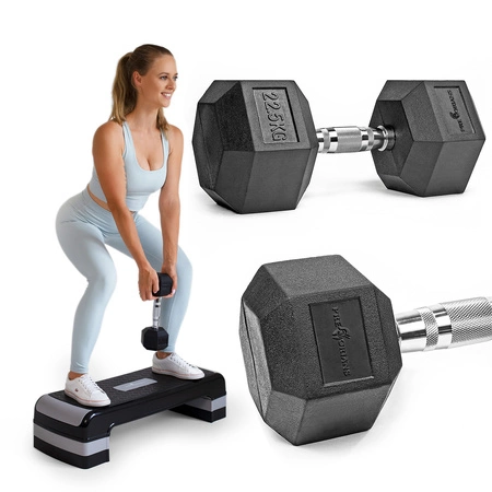 Hantla Hex 22,5kg ciężarek ogumowany