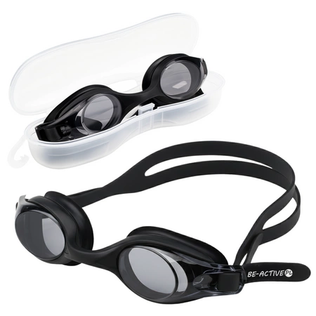 Okulary do pływania nurkowania snorkelingu pływackie czarne dla dzieci i młodzieży