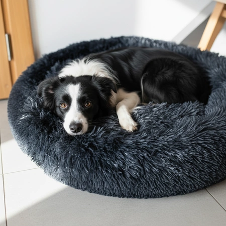 Włochate legowisko dla psa kota miękkie posłanie kojec 70cm