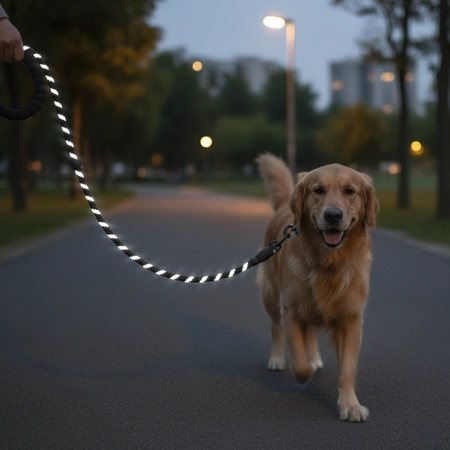 Smycz treningowa dla psa 5m – mocna linka odblaskowa z rączką